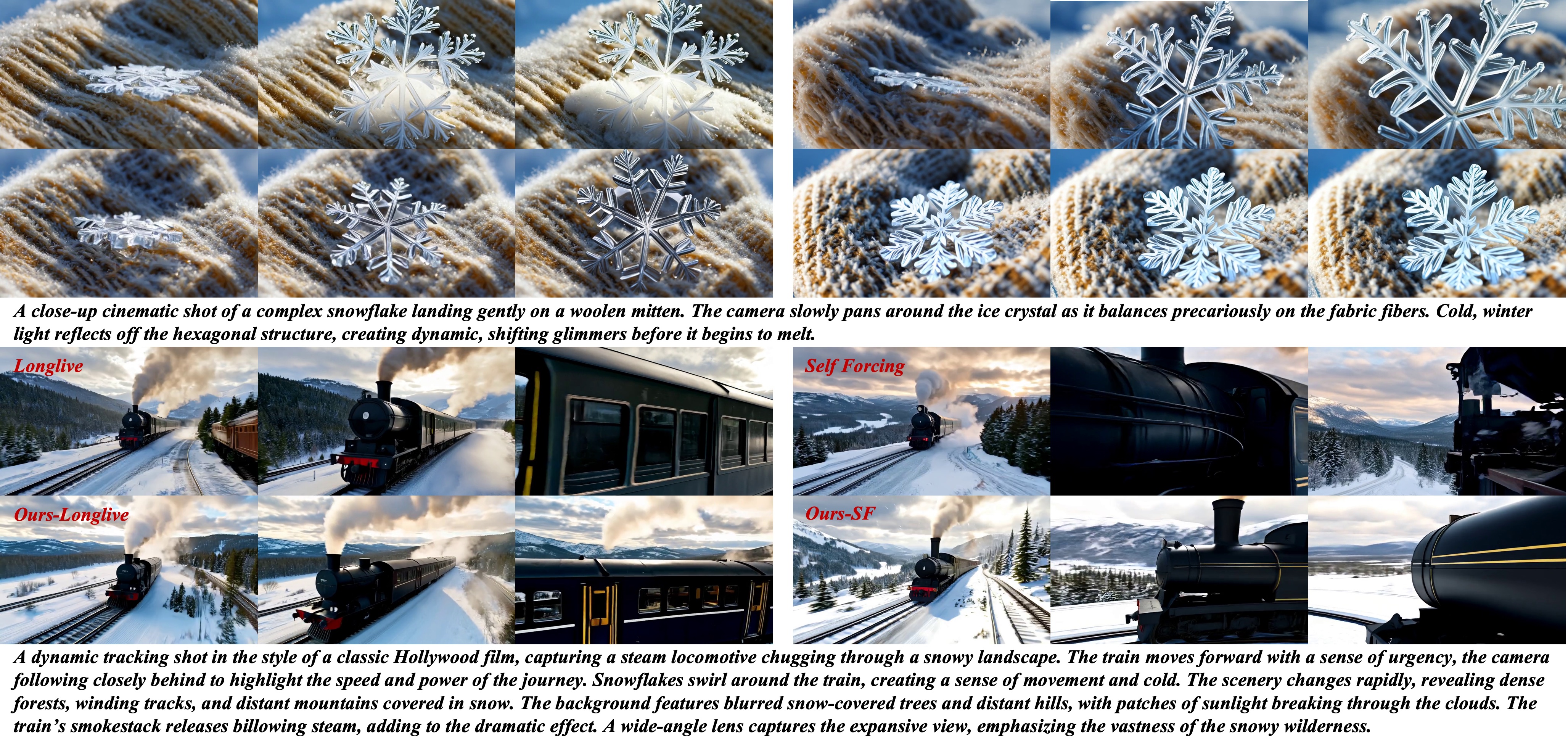 Qualitative results from Salt for fast video generation